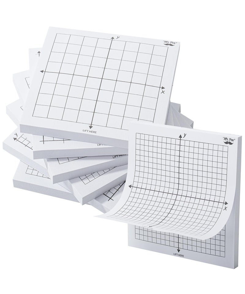 Mr. Pen- Graph Paper Sticky Notes, 6 Pads, 3x3 Inch, Graph Sticky Notes, Math Graph Paper, Graphing Sticky Notes, Grid Sticky Notes, Grid Notepad, Mini Graph Paper - Image 1